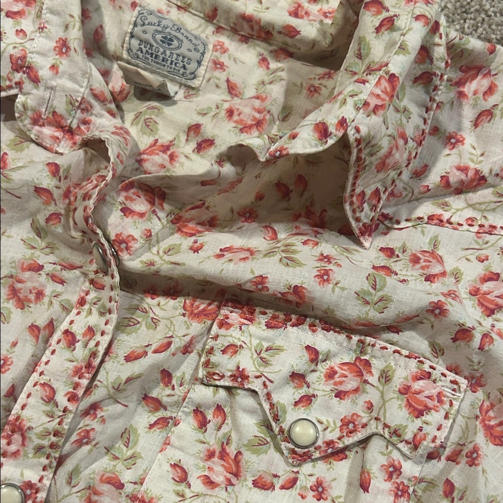 Vintage Lucky Brand Floral Print Shirt